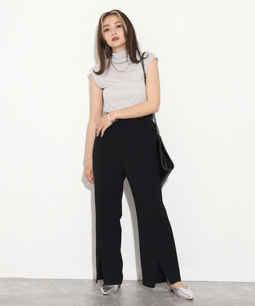 AULI（アウリィ）の「【低身長向けサイズ】ドレープネックシアーカットソー（Tシャツ/カットソー・レディース・ブラック/ライトグレー/オフホワイト・XS）」の14枚目の写真