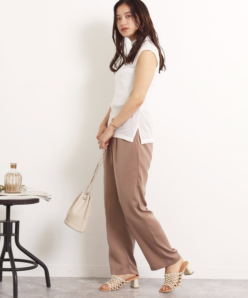 AULI（アウリィ）の「【低身長向けサイズ】ドレープネックシアーカットソー（Tシャツ/カットソー・レディース・ブラック/ライトグレー/オフホワイト・XS）」の21枚目の写真