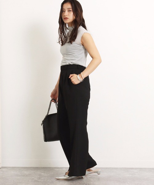 AULI（アウリィ）の「【低身長向けサイズ】ドレープネックシアーカットソー（Tシャツ/カットソー・レディース・ブラック/ライトグレー/オフホワイト・XS）」の15枚目の写真