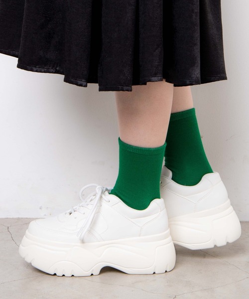 WEGO（ウィゴー）の「WEGO/【ZOZOTOWN＆一部店限定】カラー無地ソックス（ソックス/靴下・レディース・オレンジ/ピンク系その他/グリーン系その他/ホワイト/ブラック/ブルー系その他/イエロー/ブルー/グリーン/ベージュ/パープル/ライトグレー/オフホワイト/レッド/ネイビー/ピンク/ブラウン/カーキ/ケリー/マスタード/ワイン・23-25cm）」の8枚目の写真