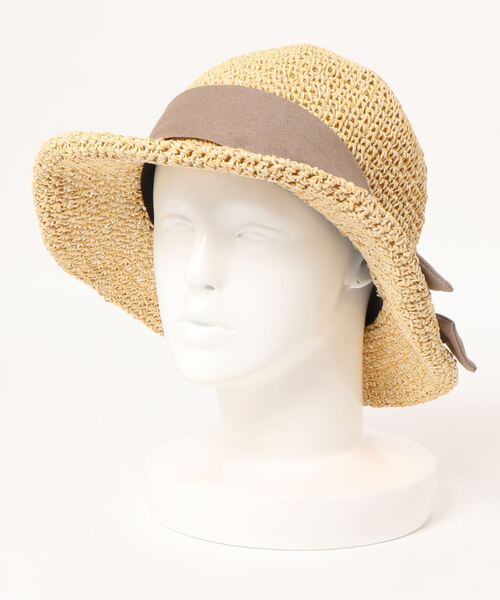 Samansa Mos2（サマンサ モスモス）の「ペーパークロッシェハット（ハット・レディース・モカ/ブラック/ブラウン・ﾌﾘ-）」の3枚目の写真