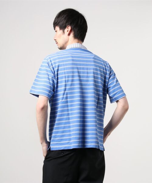 セール ボーダー ポロシャツ トップス ボーダー チェック衿 ポロシャツ ポロシャツ Mcgregor マックレガー のファッション