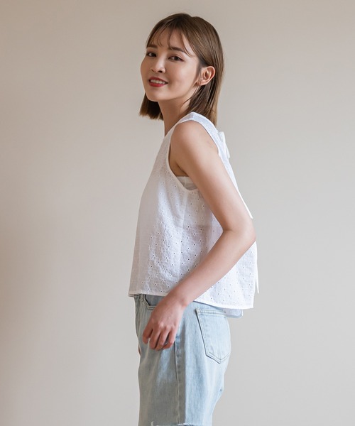 UNE MANSION（ユヌマンション）の「レースバックリボンベスト（ベスト・レディース・ホワイト/ブラック・FREE）」の20枚目の写真