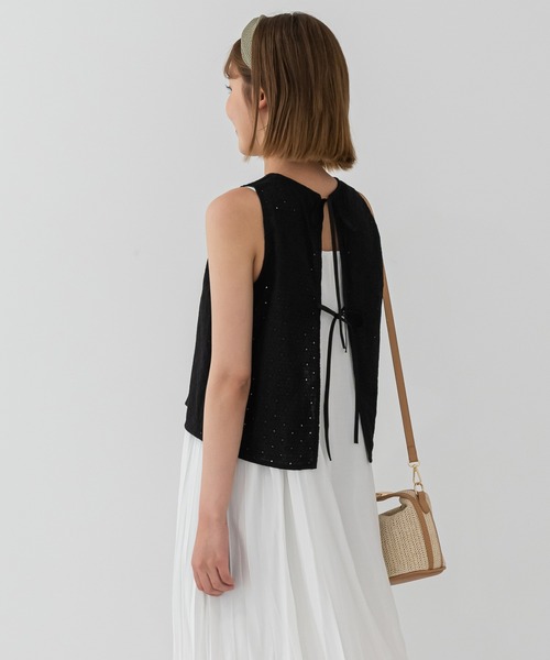 UNE MANSION（ユヌマンション）の「レースバックリボンベスト（ベスト・レディース・ホワイト/ブラック・FREE）」の12枚目の写真