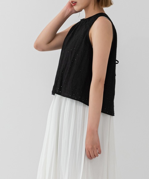 UNE MANSION（ユヌマンション）の「レースバックリボンベスト（ベスト・レディース・ホワイト/ブラック・FREE）」の13枚目の写真