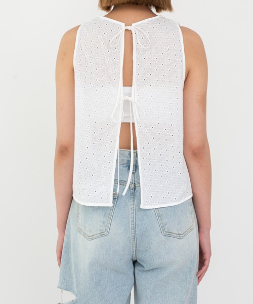 UNE MANSION（ユヌマンション）の「レースバックリボンベスト（ベスト・レディース・ホワイト/ブラック・FREE）」の10枚目の写真