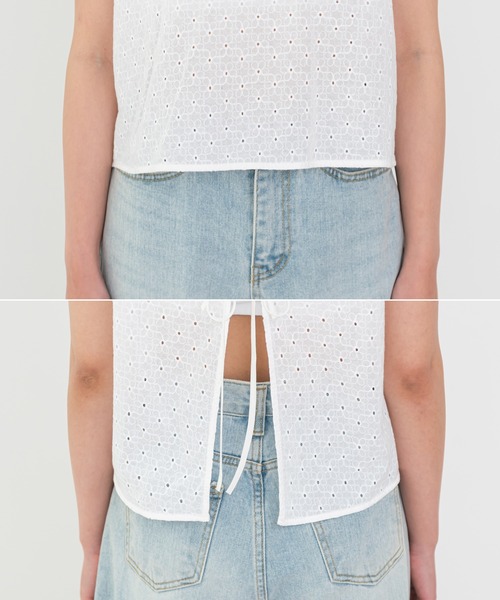 UNE MANSION（ユヌマンション）の「レースバックリボンベスト（ベスト・レディース・ホワイト/ブラック・FREE）」の14枚目の写真