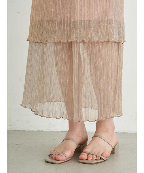 earth music&ecology（アースミュージックアンドエコロジー）の「ティアードラメプリーツチュールスカート ＊（スカート・レディース・ブラック/シルバー/ピンク・FREE）」の10枚目の写真