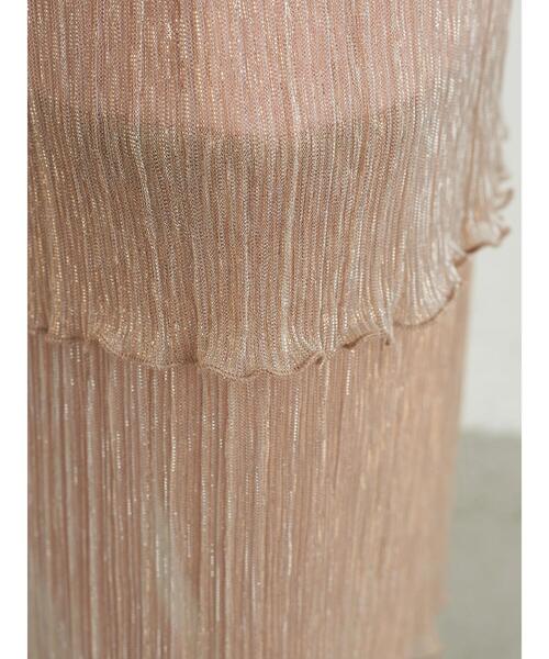 earth music&ecology（アースミュージックアンドエコロジー）の「ティアードラメプリーツチュールスカート ＊（スカート・レディース・ブラック/シルバー/ピンク・FREE）」の11枚目の写真