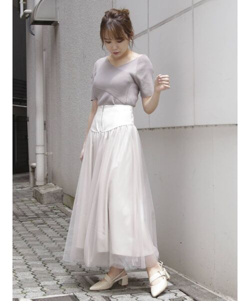 dazzlin（ダズリン）の「カサネネックリブニットトップス（ニット/セーター・レディース・ブラック/ブラウン/グレー/ピンク/モカ・FREE）」の13枚目の写真