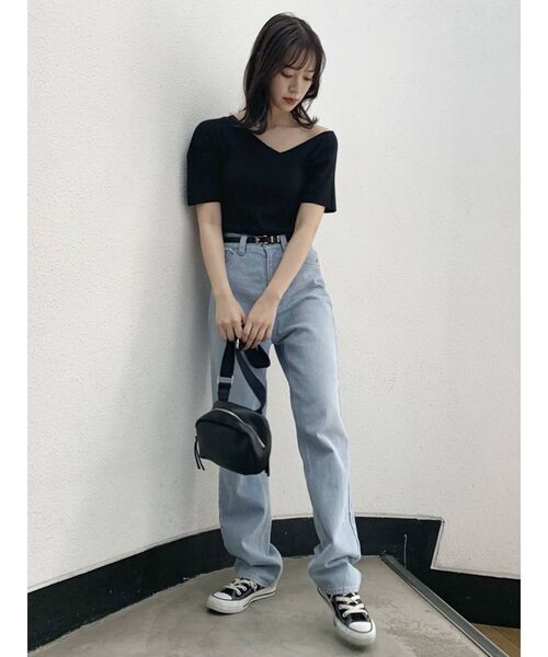 dazzlin（ダズリン）の「カサネネックリブニットトップス（ニット/セーター・レディース・ブラック/ブラウン/グレー/ピンク/モカ・FREE）」の17枚目の写真