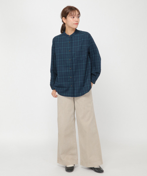 LBC(エルビーシー)の「LBCアソートバンドカラーシャツ(シャツ/ブラウス・レディース・ブルー/グリーン・S/M/L)」の8枚目の写真