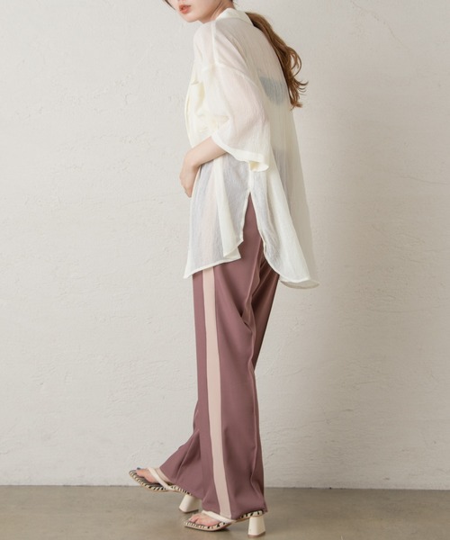 Kastane（カスタネ）の「リラックスジャージラインパンツ（その他パンツ・レディース・ブラウン/ピンク/グリーン・1/2）」の3枚目の写真