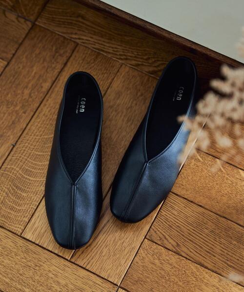 coen(コーエン)の「フェイクレザーチャイナシューズ(バレエシューズ・レディース・ブラウン/ブラック/ベージュ・LARGE/MEDIUM/X-LARGE/SMALL)」の7枚目の写真