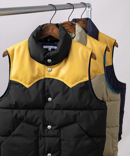make a ray!（メイク ア レイ！）の「PU パターン切替ファイバーダウンベスト（ダウンベスト・メンズ・ブラック/グレー/ネイビー/ベージュ/ワイン・M/L/XL）」の19枚目の写真