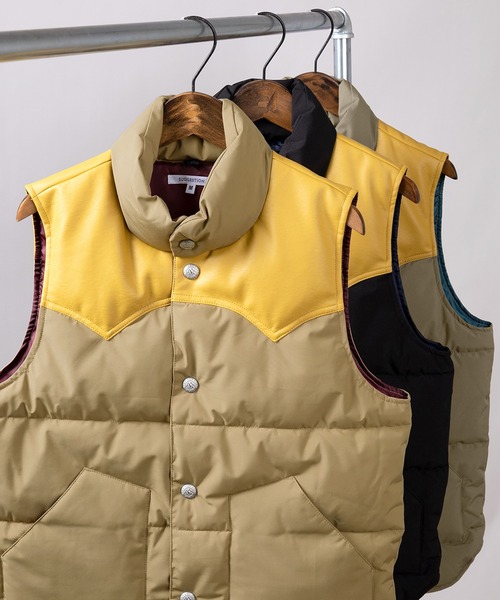 make a ray!（メイク ア レイ！）の「PU パターン切替ファイバーダウンベスト（ダウンベスト・メンズ・ブラック/グレー/ネイビー/ベージュ/ワイン・M/L/XL）」の8枚目の写真