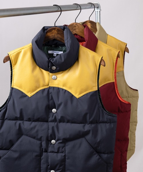 make a ray!（メイク ア レイ！）の「PU パターン切替ファイバーダウンベスト（ダウンベスト・メンズ・ブラック/グレー/ネイビー/ベージュ/ワイン・M/L/XL）」の10枚目の写真