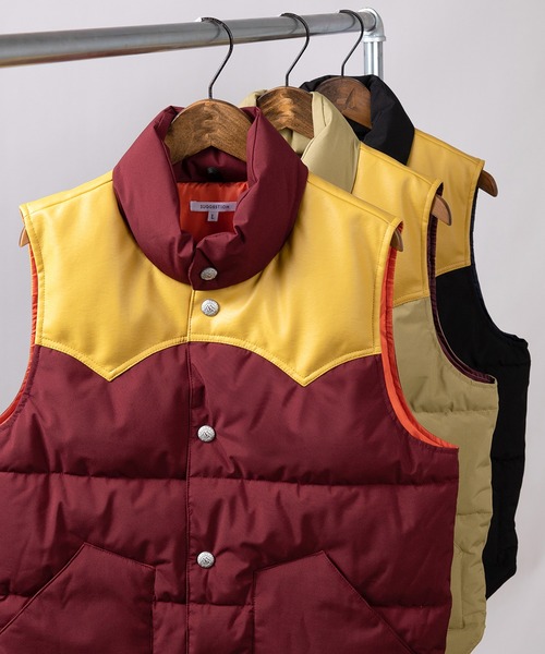 make a ray!（メイク ア レイ！）の「PU パターン切替ファイバーダウンベスト（ダウンベスト・メンズ・ブラック/グレー/ネイビー/ベージュ/ワイン・M/L/XL）」の20枚目の写真