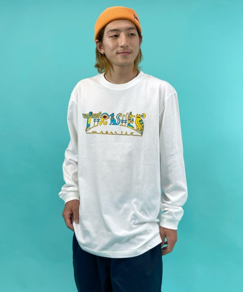 THRASHER(スラッシャー)の「【ZOZOTOWN限定アイテム】THRASHER/スラッシャー ルーズシルエット ロゴプリントロンT TH93334 GLYPHIC(Tシャツ/カットソー・メンズ・グリーン系その他3/ブラック系その他4/ホワイト/ネイビー系1・L/M/XL)」の8枚目の写真