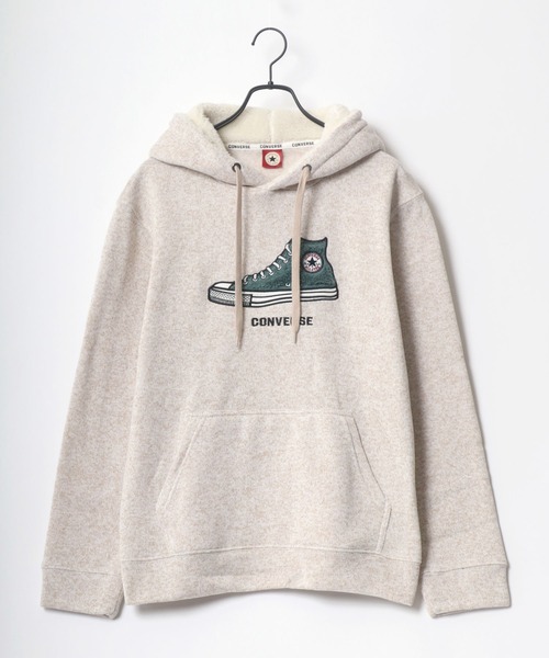 CONVERSE(コンバース)の「CONVERSE/コンバース ニットフリース ワンポイント シューズ ロゴ 刺繍 スウェット パーカー(パーカー・メンズ・チャコールグレー/ベージュ/グレー/モカ/ベージュ系その他/ブルーグリーン・LL/M/L)」の11枚目の写真