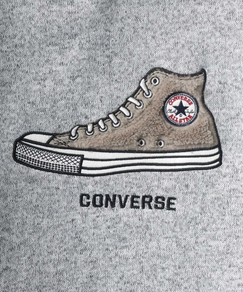 CONVERSE(コンバース)の「CONVERSE/コンバース ニットフリース ワンポイント シューズ ロゴ 刺繍 スウェット パーカー(パーカー・メンズ・チャコールグレー/ベージュ/グレー/モカ/ベージュ系その他/ブルーグリーン・LL/M/L)」の18枚目の写真