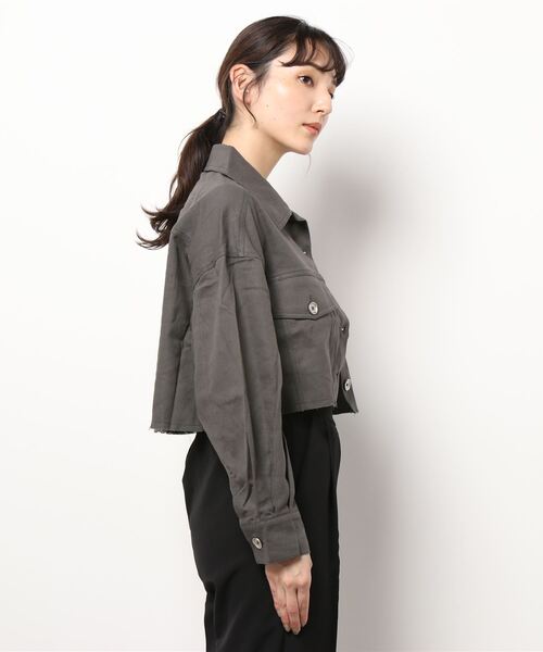 FIG&VIPER（フィグアンドバイパー）の「総柄切替ショートJK（テーラードジャケット・レディース・ブラック/ダークグレー・FREE）」の12枚目の写真