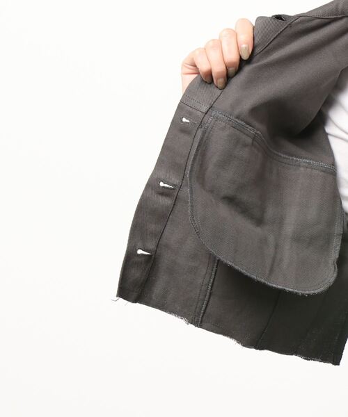 FIG&VIPER（フィグアンドバイパー）の「総柄切替ショートJK（テーラードジャケット・レディース・ブラック/ダークグレー・FREE）」の7枚目の写真