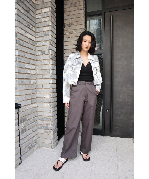 FIG&VIPER（フィグアンドバイパー）の「総柄切替ショートJK（テーラードジャケット・レディース・ブラック/ダークグレー・FREE）」の10枚目の写真