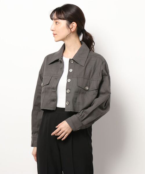 FIG&VIPER（フィグアンドバイパー）の「総柄切替ショートJK（テーラードジャケット・レディース・ブラック/ダークグレー・FREE）」の19枚目の写真