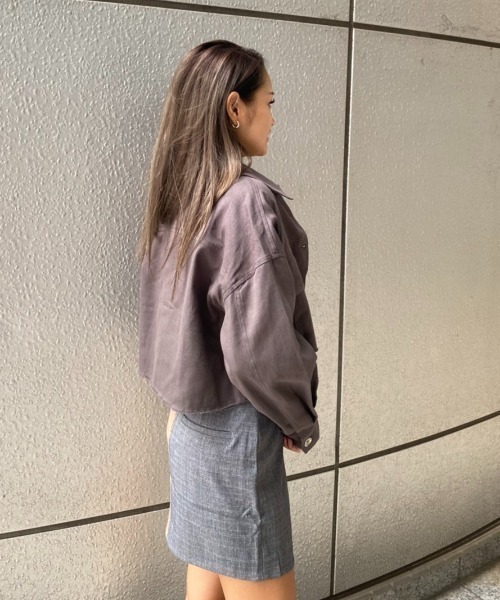 FIG&VIPER（フィグアンドバイパー）の「総柄切替ショートJK（テーラードジャケット・レディース・ブラック/ダークグレー・FREE）」の18枚目の写真