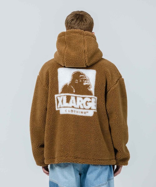 XLARGE（エクストララージ）の「BOA FLEECE ZIP-UP JACKET（ブルゾン・メンズ・ブラック/ネイビー/ブラウン/グリーン・S/M/L/XL）」の2枚目の写真