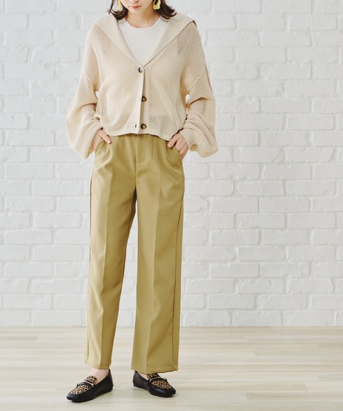 acro(アクロ)の「セーラーカラーメッシュニットカーディガン/AC1124(カーディガン/ボレロ・レディース・ベージュ/ブラウン/グリーン・フリ-)」の13枚目の写真