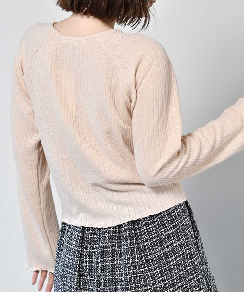 RETRO GIRL(レトロガール)の「スラブテレコドロストTee(Tシャツ/カットソー・レディース・ブラック/ブラウン/レッド/アイボリー・FREE)」の6枚目の写真