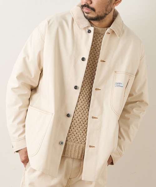 CIAOPANIC TYPY（チャオパニックティピー）の「CAVEダック カバーオールジャケット（カバーオール・メンズ・チャコールグレー/オフホワイト/マスタード・SMALL/MEDIUM/LARGE）」の2枚目の写真