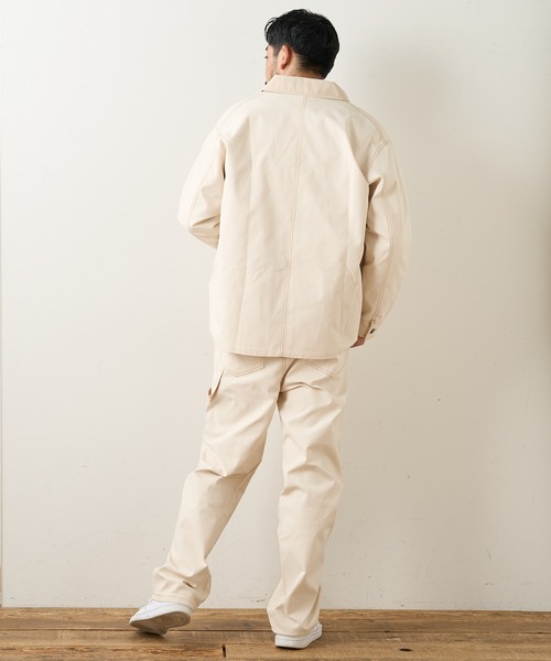 CIAOPANIC TYPY（チャオパニックティピー）の「CAVEダック カバーオールジャケット（カバーオール・メンズ・チャコールグレー/オフホワイト/マスタード・SMALL/MEDIUM/LARGE）」の9枚目の写真