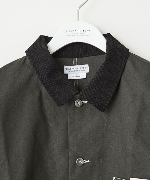 CIAOPANIC TYPY（チャオパニックティピー）の「CAVEダック カバーオールジャケット（カバーオール・メンズ・チャコールグレー/オフホワイト/マスタード・SMALL/MEDIUM/LARGE）」の22枚目の写真