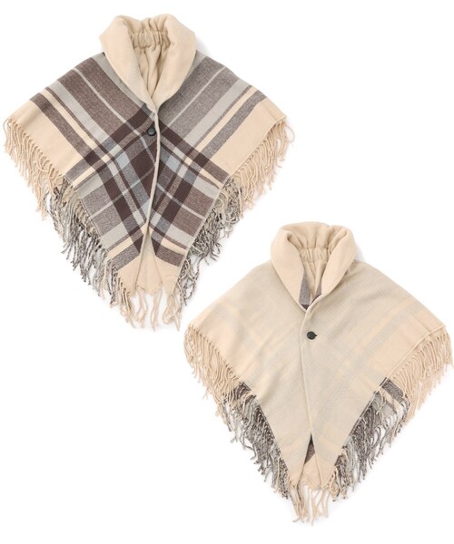 DRESKIP（ドレスキップ）の「◆リバーシブルギャザーケープ（ストール/ショール・レディース・レッド系3/ベージュ系1/ネイビー系1/ブラック系1・00）」の2枚目の写真