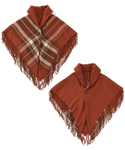 DRESKIP（ドレスキップ）の「◆リバーシブルギャザーケープ（ストール/ショール・レディース・レッド系3/ベージュ系1/ネイビー系1/ブラック系1・00）」の7枚目の写真