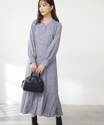 N.（N. Natural Beauty Basic） | 【S Size Line】◆バイカラー小花プリントマキシワンピース(ワンピース)