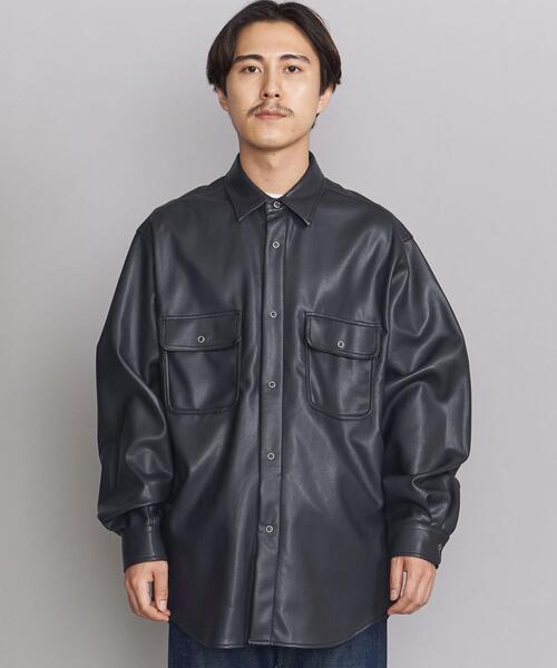 BEAUTY&YOUTH UNITED ARROWS（ビューティーアンドユースユナイテッドアローズ）の「BY FAUX/LAMB CPOシャツ（シャツ/ブラウス・メンズ・ネイビー/ブラック・L/XL/M/S）」の3枚目の写真