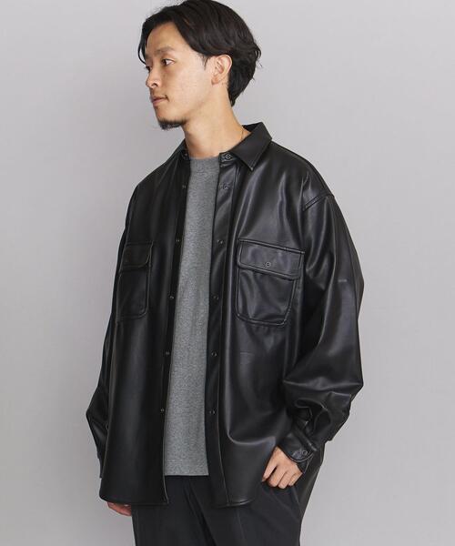 BEAUTY&YOUTH UNITED ARROWS（ビューティーアンドユースユナイテッドアローズ）の「BY FAUX/LAMB CPOシャツ（シャツ/ブラウス・メンズ・ネイビー/ブラック・L/XL/M/S）」の9枚目の写真