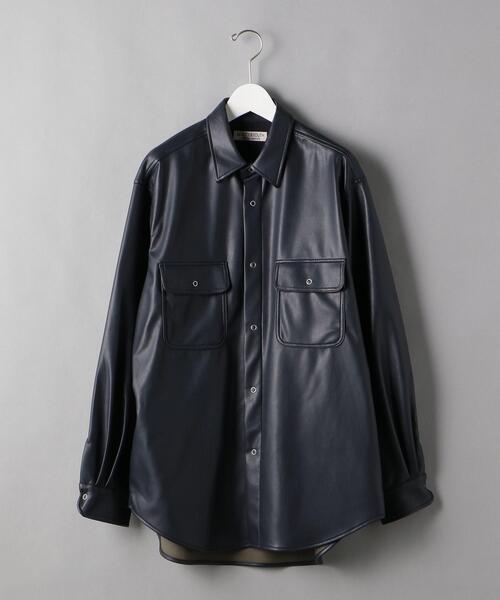 BEAUTY&YOUTH UNITED ARROWS（ビューティーアンドユースユナイテッドアローズ）の「BY FAUX/LAMB CPOシャツ（シャツ/ブラウス・メンズ・ネイビー/ブラック・L/XL/M/S）」の10枚目の写真