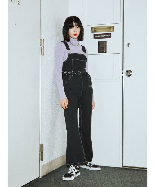 jouetie（ジュエティ）の「【WEB限定】バックリボンオーバオール（サロペット/オーバーオール・レディース・ブラック/ブルー・MEDIUM）」の7枚目の写真