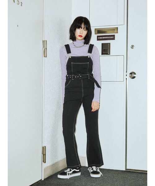 jouetie（ジュエティ）の「【WEB限定】バックリボンオーバオール（サロペット/オーバーオール・レディース・ブラック/ブルー・MEDIUM）」の8枚目の写真