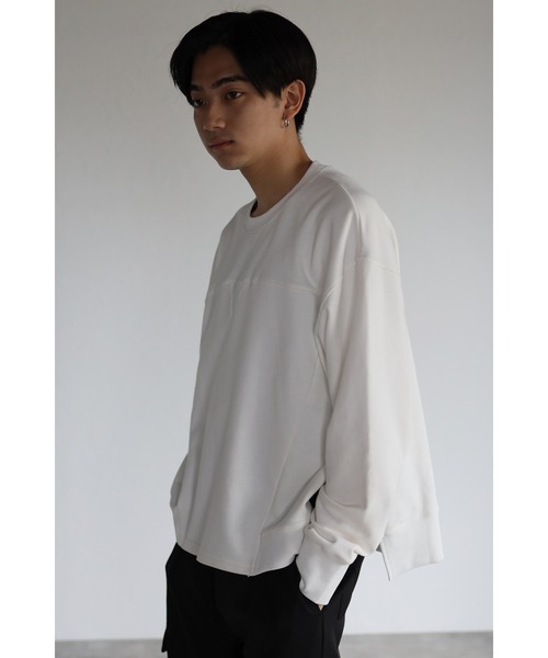 CREARE -LINO-(クレアーレリノ)の「サイドスリット変形トレーナー<ユニセックス>(スウェット・メンズ・ホワイト/ブラック・M/L)」の10枚目の写真