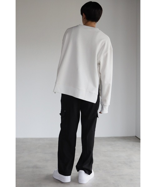 CREARE -LINO-(クレアーレリノ)の「サイドスリット変形トレーナー<ユニセックス>(スウェット・メンズ・ホワイト/ブラック・M/L)」の14枚目の写真