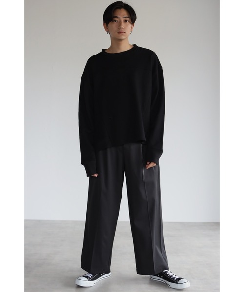 CREARE -LINO-(クレアーレリノ)の「サイドスリット変形トレーナー<ユニセックス>(スウェット・メンズ・ホワイト/ブラック・M/L)」の15枚目の写真