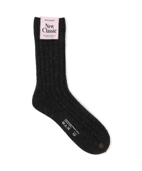 MARCOMONDE（マルコモンド）の「MARCOMONDE（マルコモンド）WHOLEGARMENT WOOL SOX（ソックス/靴下・メンズ・ホワイト/ブラウン/レッド/チャコール・3）」の3枚目の写真