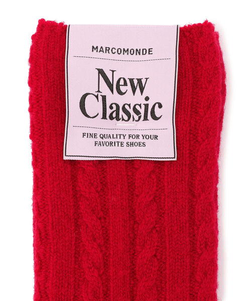 MARCOMONDE（マルコモンド）の「MARCOMONDE（マルコモンド）WHOLEGARMENT WOOL SOX（ソックス/靴下・メンズ・ホワイト/ブラウン/レッド/チャコール・3）」の5枚目の写真