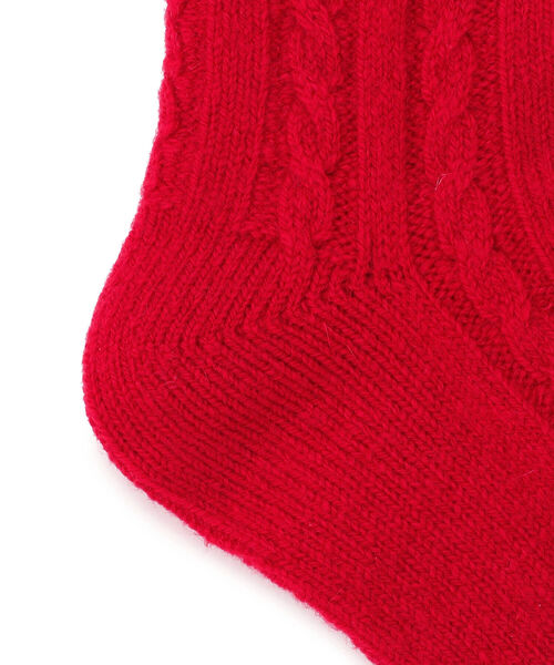 MARCOMONDE（マルコモンド）の「MARCOMONDE（マルコモンド）WHOLEGARMENT WOOL SOX（ソックス/靴下・メンズ・ホワイト/ブラウン/レッド/チャコール・3）」の6枚目の写真
